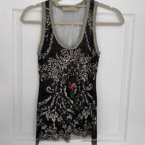 Michal Negrin Floral Lace Print Tank Top – Size S – Boutique Find from Florence,